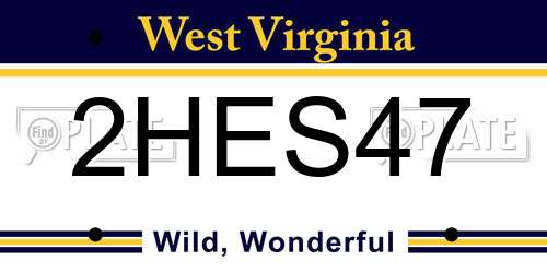 2HES47 West Virginia License Plate
