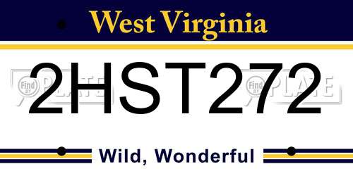 2HST272 West Virginia License Plate