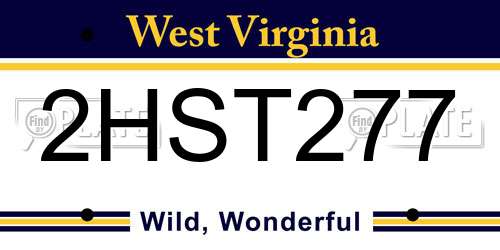 2HST277 West Virginia License Plate
