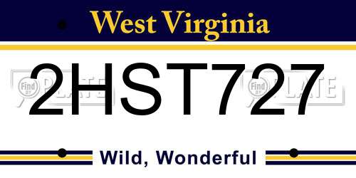 2HST727 West Virginia License Plate