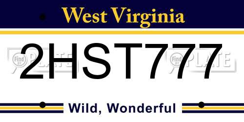 2HST777 West Virginia License Plate