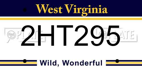 2HT295 West Virginia License Plate