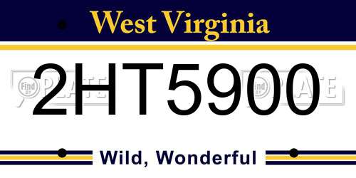 2HT5900 West Virginia License Plate