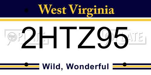 2HTZ95 West Virginia License Plate