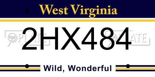2HX484 West Virginia License Plate