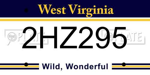 2HZ295 West Virginia License Plate