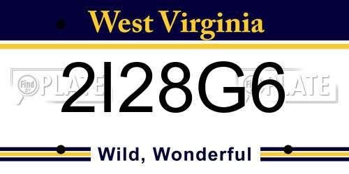 2I28G6 West Virginia License Plate