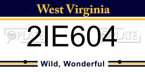 2IE604 West Virginia License Plate