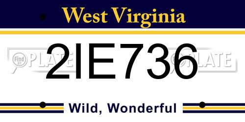 2IE736 West Virginia License Plate