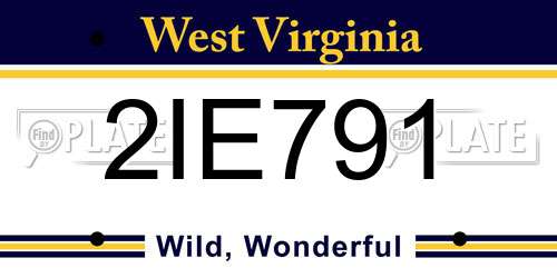 2IE791 West Virginia License Plate