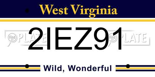 2IEZ91 West Virginia License Plate
