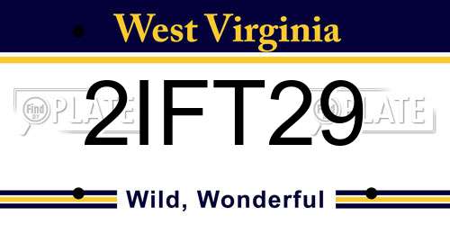2IFT29 West Virginia License Plate