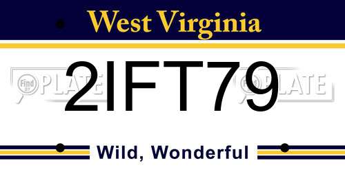2IFT79 West Virginia License Plate