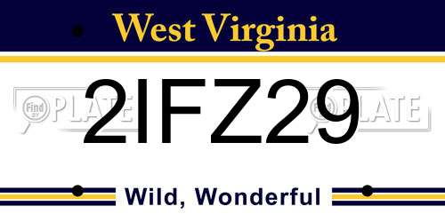 2IFZ29 West Virginia License Plate