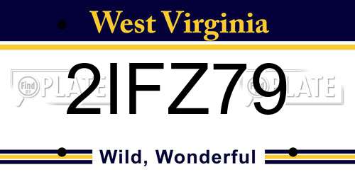 2IFZ79 West Virginia License Plate