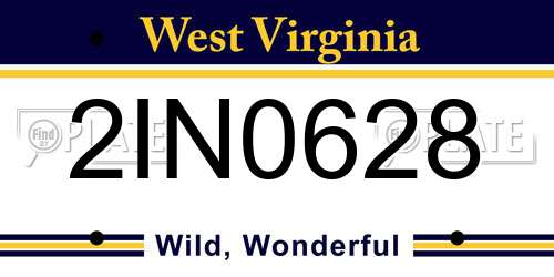 2IN0628 West Virginia License Plate
