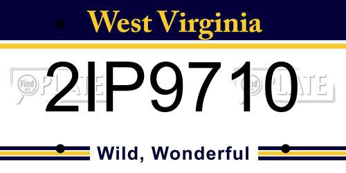2IP9710 West Virginia License Plate
