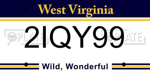 2IQY99 West Virginia License Plate