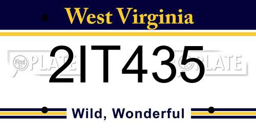 2IT435 West Virginia License Plate