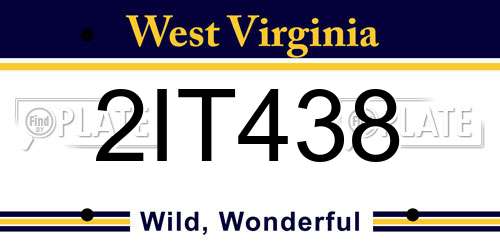 2IT438 West Virginia License Plate