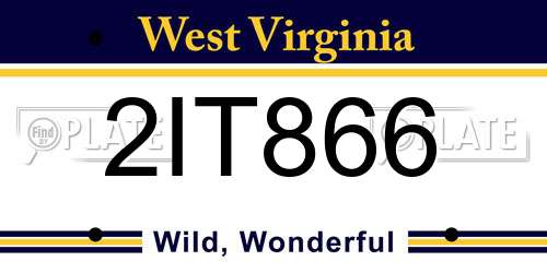 2IT866 West Virginia License Plate