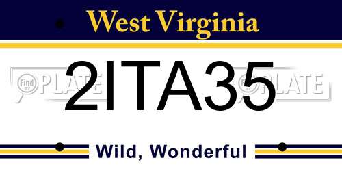 2ITA35 West Virginia License Plate