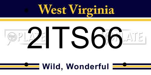 2ITS66 West Virginia License Plate