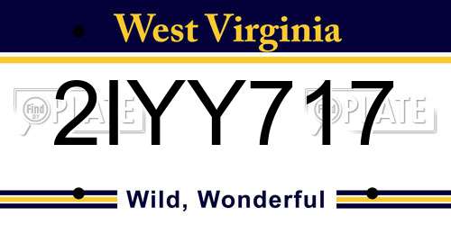2IYY717 West Virginia License Plate