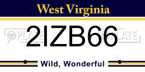 2IZB66 West Virginia License Plate
