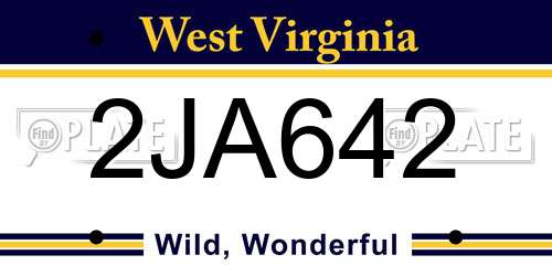 2JA642 West Virginia License Plate