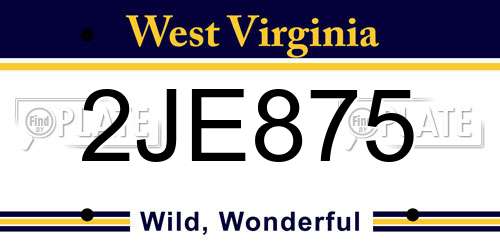 2JE875 West Virginia License Plate
