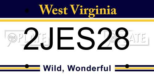 2JES28 West Virginia License Plate