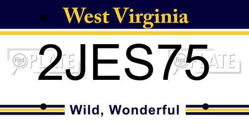2JES75 West Virginia License Plate
