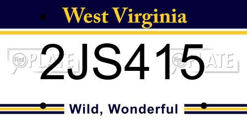 2JS415 West Virginia License Plate