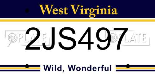 2JS497 West Virginia License Plate