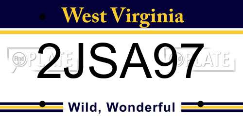 2JSA97 West Virginia License Plate