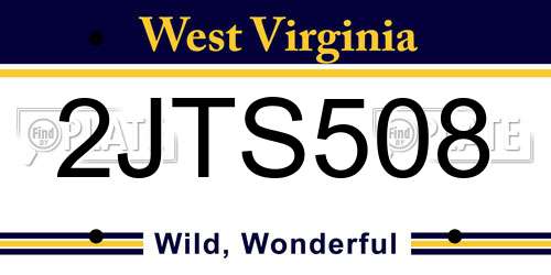 2JTS508 West Virginia License Plate