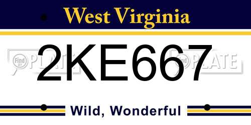 2KE667 West Virginia License Plate