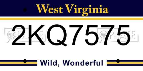 2KQ7575 West Virginia License Plate