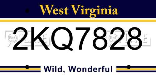 2KQ7828 West Virginia License Plate