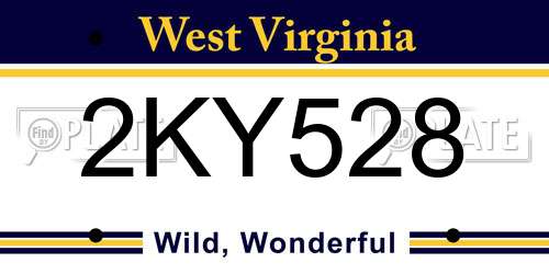 2KY528 West Virginia License Plate