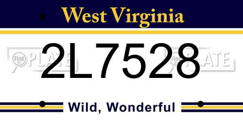 2L7528 West Virginia License Plate