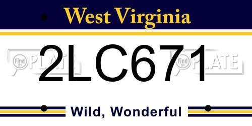2LC671 West Virginia License Plate