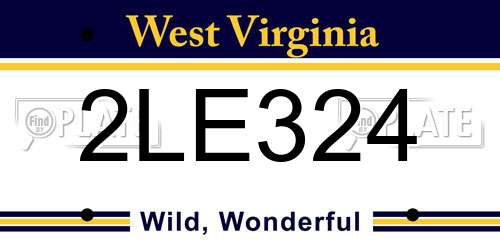 2LE324 West Virginia License Plate