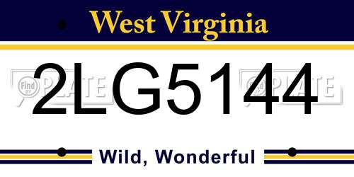 2LG5144 West Virginia License Plate