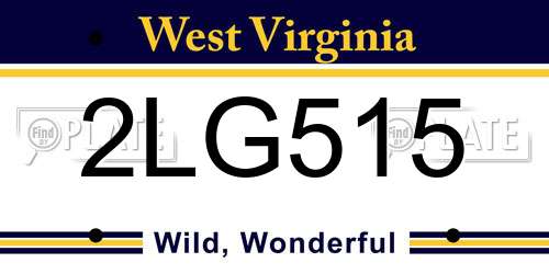 2LG515 West Virginia License Plate