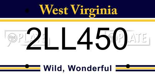 2LL450 West Virginia License Plate