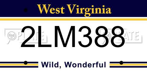 2LM388 West Virginia License Plate