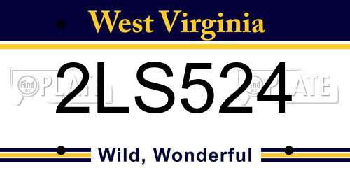 2LS524 West Virginia License Plate