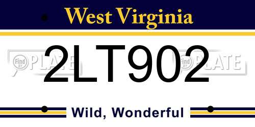 2LT902 West Virginia License Plate